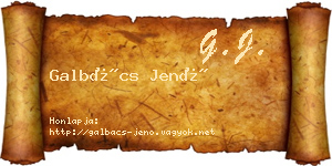 Galbács Jenő névjegykártya